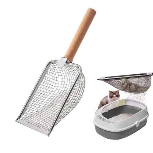 Katzenschaufel Edelstahl für katzenklo,5 mm Porengröße Metall Katzenschaufel,Griff aus Massivholz Katzentoilette Scooper, Cat litter Scoop antihaftbeschichtet Aluminiumlegierung, Kitty Metallschaufel Katzenschaufel Edelstahl für katzenklo,5 mm Porengröße Metall Katzenschaufel,Griff aus Massivholz Katzentoilette Scooper, Cat litter Scoop antihaftbeschichtet Aluminiumlegierung, Kitty Metallschaufel von Jrhncy