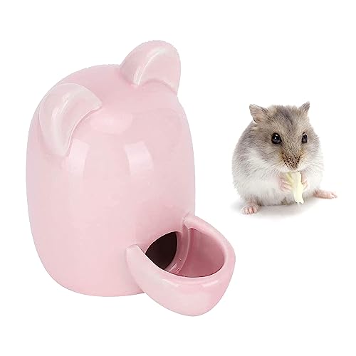 Igel Wasserflasche Keramik, Hamster Wasserflasche Keramik, Automatischer Wasserspender Hamsterkeramik, Hamster Wasserflasche Keramik, Stumm, für Igel, Hase, Totoro, Katze, 300 ml (Rosa) von Jsleid