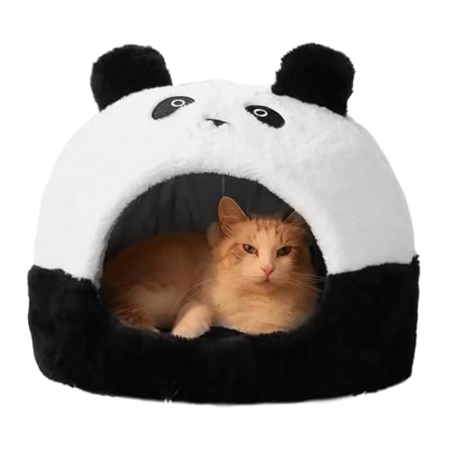 Jsnwernb Katzen Höhle Bett,Panda Design Welpenhaus - Katzen Schlafbett - Für Hunde Welpen Kitten Winter Schlafplatz Wohnzimmer von Jsnwernb