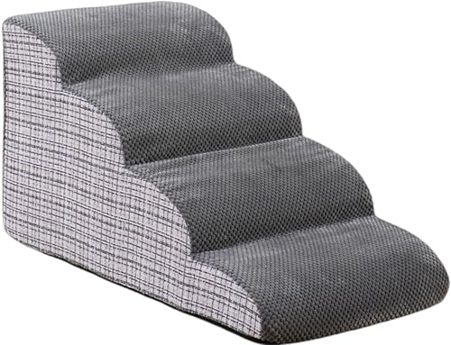 Haustiertreppe Hundetreppe Für Sofas Und Betten 2/3/4/5 Stufen,rutschfest Mit Waschbarem Abdeckung,Hundetreppe Für Kleine Hunde Hochwertige Schwamm,Hunderampe Für Kurzbeiniger Hund A,72 * 40 * 40CM von JuanNest