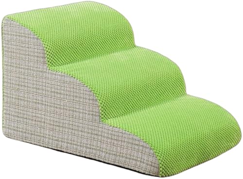 Haustiertreppe Hundetreppe Für Sofas Und Betten 2/3/4/5 Stufen,rutschfest Mit Waschbarem Abdeckung,Hundetreppe Für Kleine Hunde Hochwertige Schwamm,Hunderampe Für Kurzbeiniger Hund B,56 * 40 * 35CM von JuanNest