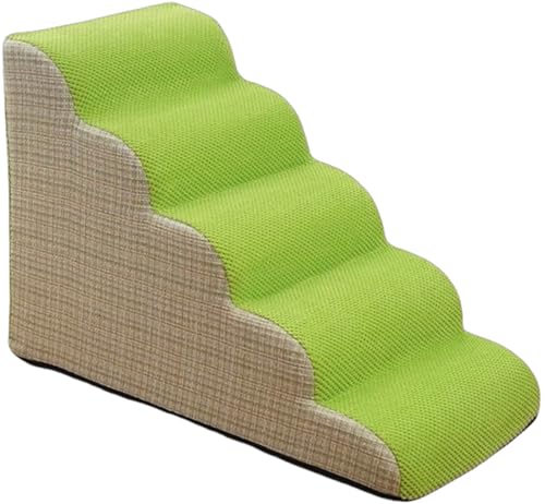 Haustiertreppe Hundetreppe Für Sofas Und Betten 2/3/4/5 Stufen,rutschfest Mit Waschbarem Abdeckung,Hundetreppe Für Kleine Hunde Hochwertige Schwamm,Hunderampe Für Kurzbeiniger Hund B,72 * 40 * 52CM von JuanNest