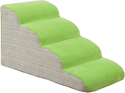 Haustiertreppe Hundetreppe Für Sofas Und Betten 2/3/4/5 Stufen,rutschfest Mit Waschbarem Abdeckung,Hundetreppe Für Kleine Hunde Hochwertige Schwamm,Hunderampe Für Kurzbeiniger Hund B,72 * 40 * 40CM von JuanNest