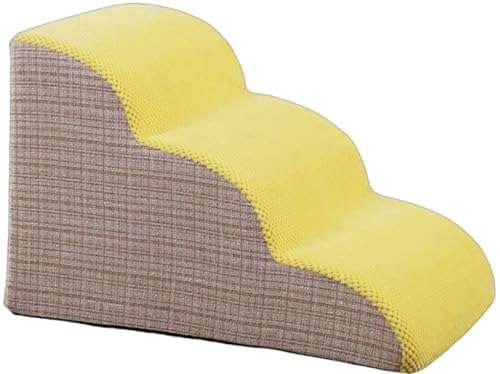 Haustiertreppe Hundetreppe Für Sofas Und Betten 2/3/4/5 Stufen,rutschfest Mit Waschbarem Abdeckung,Hundetreppe Für Kleine Hunde Hochwertige Schwamm,Hunderampe Für Kurzbeiniger Hund C,60 * 40 * 40CM von JuanNest