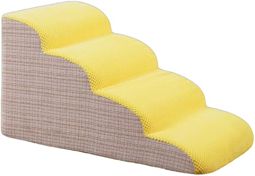Haustiertreppe Hundetreppe Für Sofas Und Betten 2/3/4/5 Stufen,rutschfest Mit Waschbarem Abdeckung,Hundetreppe Für Kleine Hunde Hochwertige Schwamm,Hunderampe Für Kurzbeiniger Hund C,72 * 40 * 40CM von JuanNest
