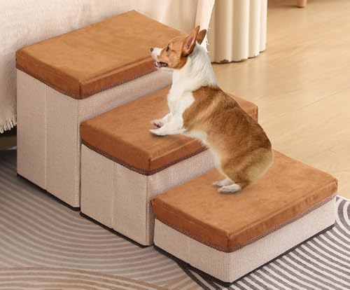 Verstellbare Hundestufen, 3-Stufen-Haustiertreppe, Hundecouch-Stufen,Treppen Und Stufen Für Kleine Hunde Mit Stauraum, rutschfeste Hunderampe Sofa,Katzenrampe,Zusammenklappbar,60×34.5×31Cm Verstellbare Hundestufen, 3-Stufen-Haustiertreppe, Hundecouch-Stufen,Treppen Und Stufen Für Kleine Hunde Mit Stauraum, rutschfeste Hunderampe Sofa,Katzenrampe,Zusammenklappbar,60×34.5×31Cm von JuanNest