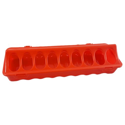 Futterspender für Geflügel, Hühnerstall, 30 x 10 x 6,5 cm, stabile Ausrüstung mit Futterlöchern, leicht zu reinigendes Design, ideal für Bauernhöfe, Tauben, Vögel, Indoor/Outdoor, Heimgebrauch, Rot Futterspender für Geflügel, Hühnerstall, 30 x 10 x 6,5 cm, stabile Ausrüstung mit Futterlöchern, leicht zu reinigendes Design, ideal für Bauernhöfe, Tauben, Vögel, Indoor/Outdoor, Heimgebrauch, Rot von Jubepk