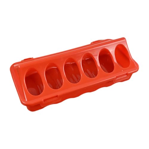Futterspender für Geflügel, Hühnerstall, 30 x 10 x 6,5 cm, stabile Ausrüstung mit Futterlöchern, leicht zu reinigendes Design, ideal für Bauernhöfe, Tauben, Vögel, Indoor/Outdoor, Heimgebrauch, Rot Futterspender für Geflügel, Hühnerstall, 30 x 10 x 6,5 cm, stabile Ausrüstung mit Futterlöchern, leicht zu reinigendes Design, ideal für Bauernhöfe, Tauben, Vögel, Indoor/Outdoor, Heimgebrauch, Rot von Jubepk