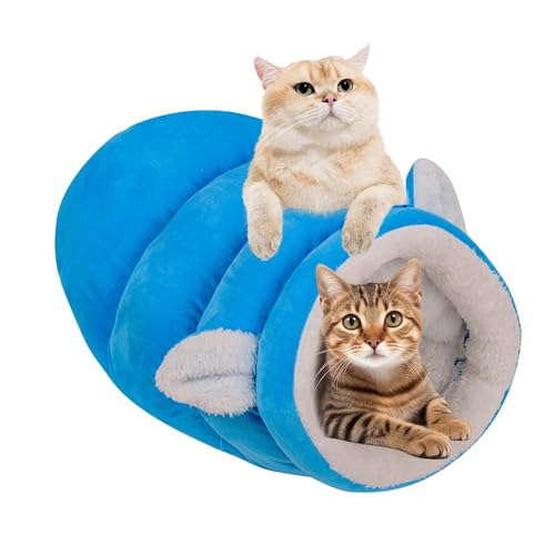 Jubepk Cat Nest Bed, Winter Cat Bed, Cat Sleeping Bag, Small Dog Sleeping Bag, Cozy Winter Cats Bed with Cave Design for Ultimate Warmth and Comfort Portable Cats Sleeping Bag Ideal for Small Dogs von Jubepk