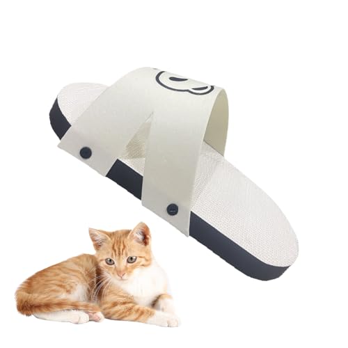 Jubepk Cat Scratching Board, Slippers Shape Cats Scratcher, Panda Pattern Pet Toy, Solid Cardboard Pad for Small, Medium, Large Kitten, Home, Pets Bed, Living Room, House, 19.69x10.63 Inches von Jubepk