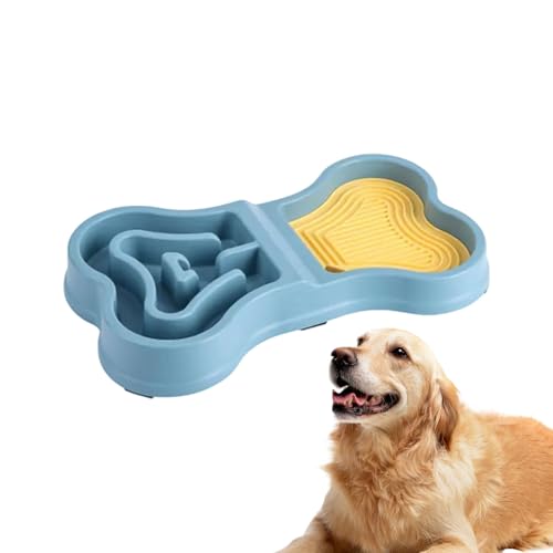 Jubepk Rutschfester Futternapf für Welpen, 35 x 20 x 5 cm, auslaufsicherer Futternapf, Edelstahl-Design, Futternäpfe für Hunde zu Hause und auf Reisen, mehrfarbig von Jubepk