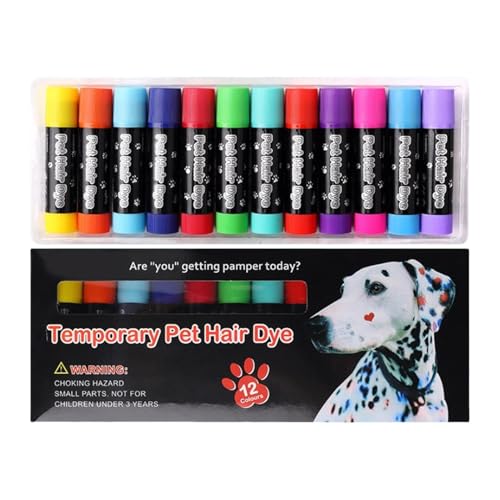 Jubepk Temporary Dog Hair Dye, 12x Dog Hair Dye, Washable Pet Hair Dye, Dog Hair Color Markers, Animal Hair Color Chalk, Temporary Pet Dye Pens for Holidays, Stage, and Pet Celebrations Jubepk Temporary Dog Hair Dye, 12x Dog Hair Dye, Washable Pet Hair Dye, Dog Hair Color Markers, Animal Hair Color Chalk, Temporary Pet Dye Pens for Holidays, Stage, and Pet Celebrations von Jubepk