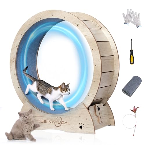 JubiNatural Katzen-Trainingsrad, 31,5 Zoll Katzenlaufrad für Indoor-Katzen mit leisem Teppichlaufbahn, Katzenlaufband Rad mit Verriegelungsmechanismus, Katzen-Trainingsrad - Katze Gewichtsverlust und JubiNatural Katzen-Trainingsrad, 31,5 Zoll Katzenlaufrad für Indoor-Katzen mit leisem Teppichlaufbahn, Katzenlaufband Rad mit Verriegelungsmechanismus, Katzen-Trainingsrad - Katze Gewichtsverlust und von JubiNatural