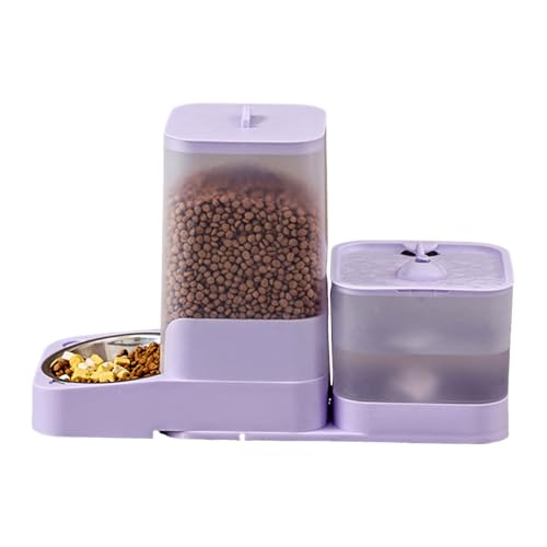 Jubilofex Automatischer Katzenfutterautomat,Automatischer Hunde-Futterautomat Mit Integriertem Wasserspender - Großer Vorratsbehälter Für Futter Und Wasser Für Katzen Und Hunde von Jubilofex
