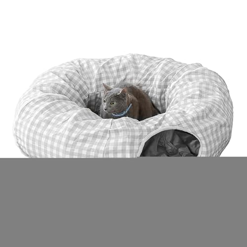 Jubilofex Katzen-Donut-Bett, Katzennest-Tunnel - Faltbare Katzennest-Spielzeug-Schlafhöhle mit 2 Eingängen,Waschbares Katzenbett-Donut-Spielzeug für Schlafzimmer, Tierhandlung, Wohnzimmer, Garage Jubilofex Katzen-Donut-Bett, Katzennest-Tunnel - Faltbare Katzennest-Spielzeug-Schlafhöhle mit 2 Eingängen,Waschbares Katzenbett-Donut-Spielzeug für Schlafzimmer, Tierhandlung, Wohnzimmer, Garage von Jubilofex