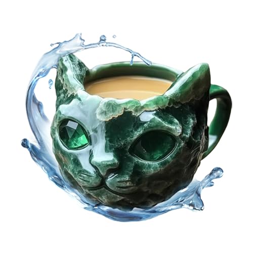 Jubilofex Katzenbecher,Geode Mineralien-Kristall Katzen Tasse | Geoden Mineral Trinkflasche Tier Deko Für Sammler von Jubilofex