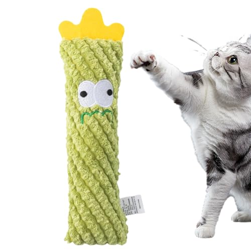 Jubilofex Katzenminze Spielzeug Für Katzen - Plüsch Kauspielzeug Für Katzen,Kaktus Design Bewegungsspiel Gegen Langeweile, Kauspielzeug Für Alle Katzenrassen von Jubilofex