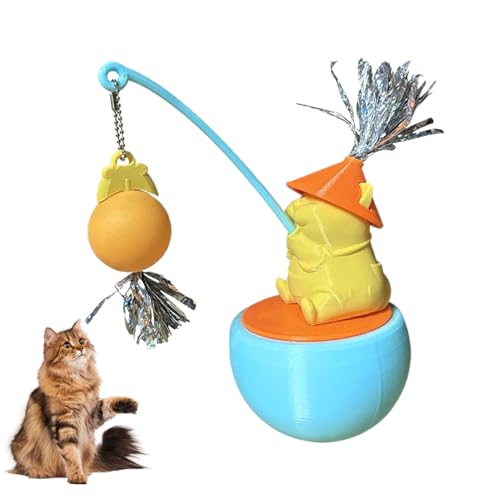 Jubilofex Katzenspielzeug Mit Ball,Niedliches 360-Grad-Rotation Kätzchenspielzeug - Haustierzubehör Zur Jagdsimulation Gegen Langeweile Mit Kratzfunktion Für Wohnung von Jubilofex