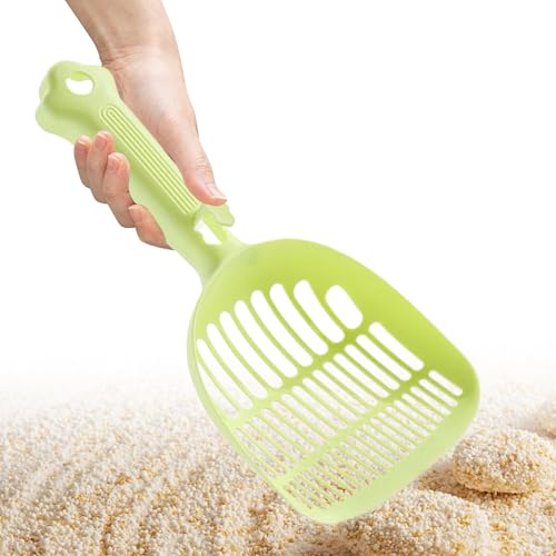 Jubilofex Katzenstreuschaufel, Katzentoilettenschaufel, ergonomischer langer Griff, Schaufel für Haus, Zuhause, effiziente Reinigung, Haustier, Innenbereich, einfaches Schaufeln von Kätzchen von Jubilofex