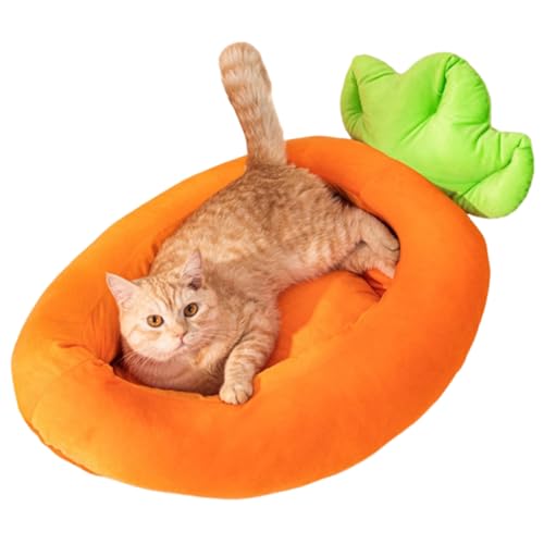 Jubilofex Kleines Katzenbett - gemütliches Haustiernest, weiches -Kissen | Warmes Plüsch -Design unterstützt bequem von Jubilofex