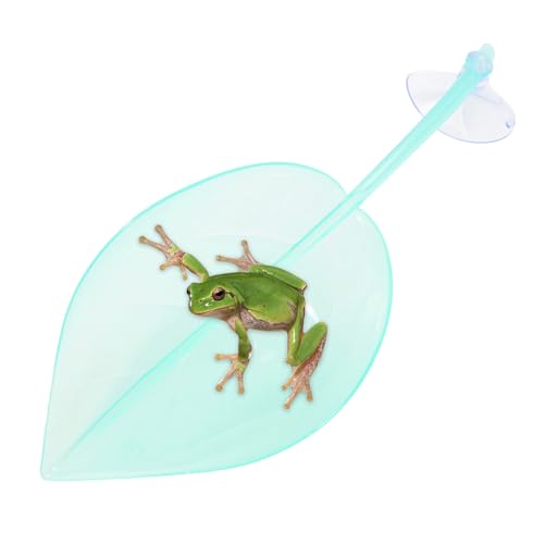 Jubilofex Reptilien Sonnenplatz | Ruheterrasse Mit Saugnäpfen - Blattförmige Saugnäpfe Amphibien Deko Zubehör Für Terrarium Kröten Gecko Zwergfrösche Schildkröten von Jubilofex