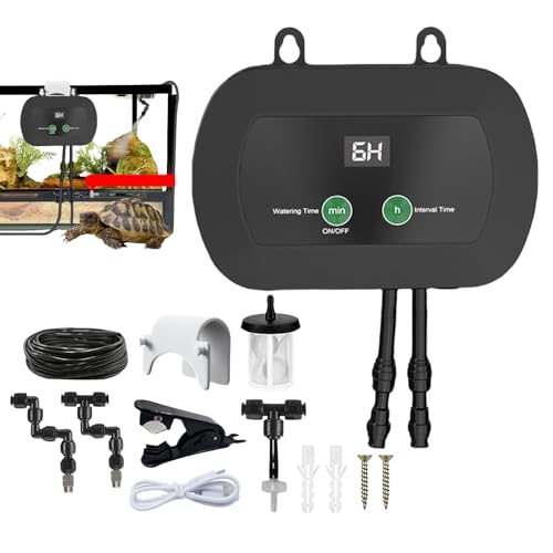 Reptilienmister, Automatisches Nebelsystem Für Reptilien Mit Timer - 360 Grad Einstellbare Mistdüsen Nebel Für Amphibien -Echsenschildkrötenfrosch von Jubilofex