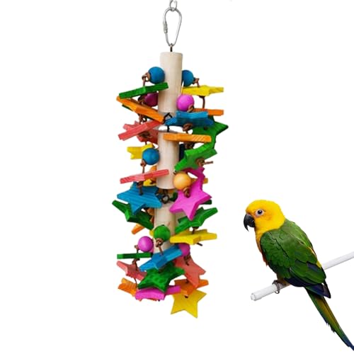 Vogelspielzeug aus Holz – Kautik, hängender Kletterer | Bunte Vogelkäfig Ornament für Cockatoo Macaw Conure Fun, Schwingblöcke für Unterhaltung zum Üben Vogelspielzeug aus Holz – Kautik, hängender Kletterer | Bunte Vogelkäfig Ornament für Cockatoo Macaw Conure Fun, Schwingblöcke für Unterhaltung zum Üben von Jubilofex