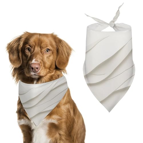 Abstraktes Luxus-Hundehalstuch, Vintage-Stil, weiß, Papierstruktur, verstellbar, Dreieckstuch für Katze und Hund von Jubonexis