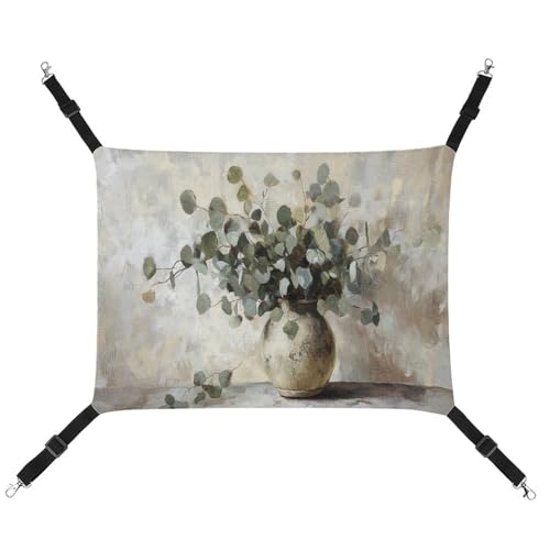 Eukalyptus in Steinvase, Vintage, atmungsaktiv, Haustierhängematte mit verstellbaren Riemen, wendbar, Katzenbett, Hundematten Eukalyptus in Steinvase, Vintage, atmungsaktiv, Haustierhängematte mit verstellbaren Riemen, wendbar, Katzenbett, Hundematten von Jubonexis