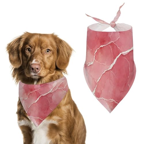 Hundehalstuch, Dreieckstuch mit weißen Adern, verstellbar, für Katzen und Hunde, Hellrot Hundehalstuch, Dreieckstuch mit weißen Adern, verstellbar, für Katzen und Hunde, Hellrot von Jubonexis