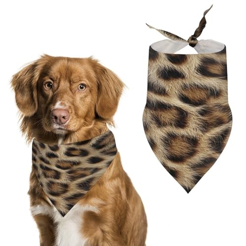Hundehalstuch, Leopardenhaarmuster, verstellbar, Dreieckstuch für Katze und Hund von Jubonexis