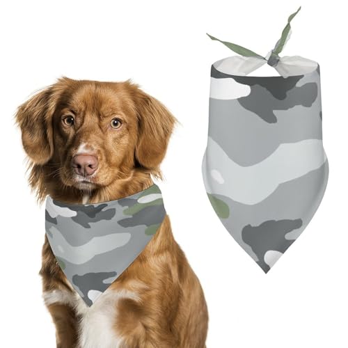 Hundehalstuch, Militär, Camouflage, Grün, Grau, Weiß, verstellbar, Dreieckstuch für Katze und Hund Hundehalstuch, Militär, Camouflage, Grün, Grau, Weiß, verstellbar, Dreieckstuch für Katze und Hund von Jubonexis