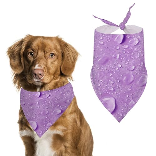 Hundehalstuch, Wassertropfen auf hellviolett, verstellbar, Dreieckstuch für Katze und Hund von Jubonexis
