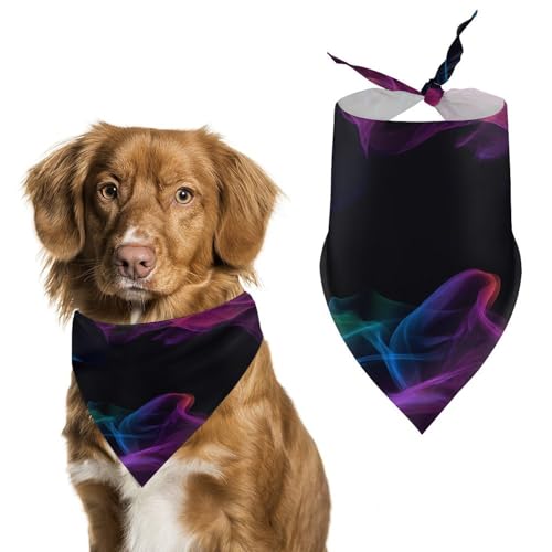 Hundehalstuch, abstrakt, bunt, rauchfarben, verstellbar, Dreieckstuch für Katze und Hund von Jubonexis