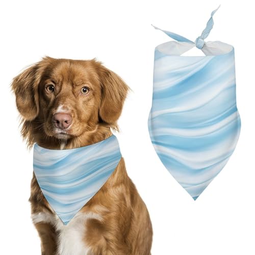 Hundehalstuch, abstrakt, hellblau, Wasserwellen, verstellbar, Dreieckstuch für Katze und Hund von Jubonexis