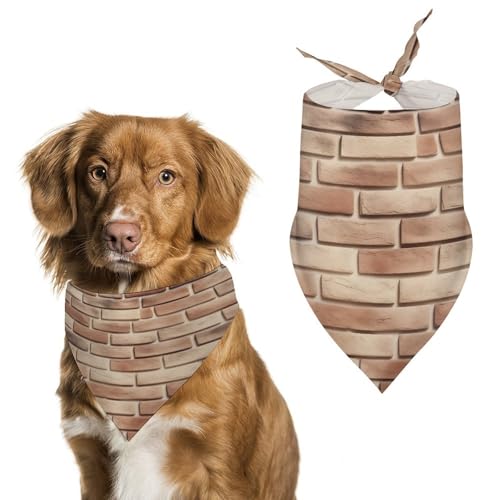 Hundehalstuch, klassisch, rote Ziegelwand-Textur, verstellbar, Dreieckstuch für Katze und Hund von Jubonexis