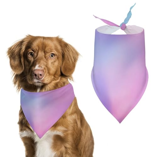 Hundehalstuch mit Farbverlauf, verstellbar, Dreieckstuch für Katzen und Hunde, Hellviolett und Blau von Jubonexis