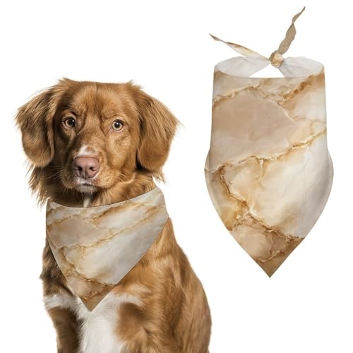 Hundehalstuch mit Marmorstruktur, verstellbar, Dreieckstuch für Katze und Hund, Beige von Jubonexis