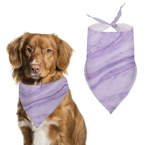 Hundehalstuch mit Marmorstruktur, verstellbar, Dreieckstuch für Katze und Hund, Lavendelfarben von Jubonexis