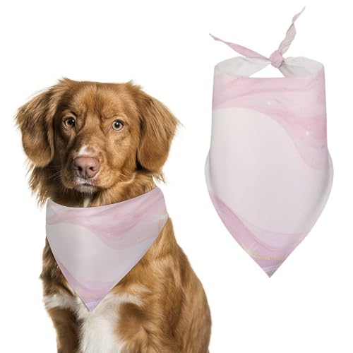 Hundehalstuch mit Marmorstruktur, verstellbar, Dreieckstuch für Katze und Hund, Rosa und Lavendel von Jubonexis