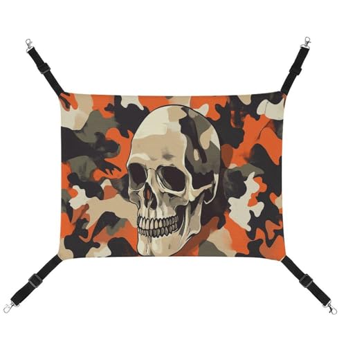 Jubonexis Armee-Camouflage-Muster mit Totenkopf-Motiv, atmungsaktive Haustier-Hängematte mit verstellbaren Trägern, wendbar, Katzenbett, Hundematten Jubonexis Armee-Camouflage-Muster mit Totenkopf-Motiv, atmungsaktive Haustier-Hängematte mit verstellbaren Trägern, wendbar, Katzenbett, Hundematten von Jubonexis