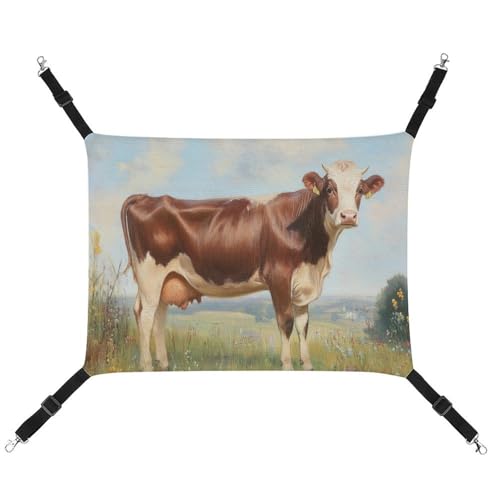 Jubonexis Atmungsaktive Haustier-Hängematte mit verstellbaren Riemen, wendbar, für Katzen, zum Aufhängen, Hundematten, Braun von Jubonexis