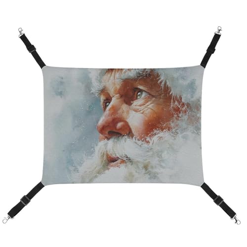 Jubonexis Atmungsaktive Haustier-Hängematte mit verstellbaren Riemen, wendbar, mit Weihnachtsmann im Schnee, Hundematten von Jubonexis