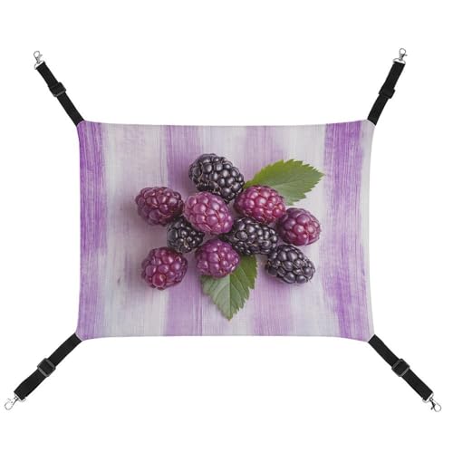 Jubonexis Blackberries Atmungsaktive Haustier-Hängematte mit verstellbaren Riemen, wendbar, Katzenbett, Hundematten von Jubonexis