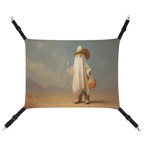Jubonexis Cowboyhut Ghost Western Boots Atmungsaktive Haustierhängematte mit verstellbaren Riemen, wendbar, Katzenbett, Hundematten von Jubonexis