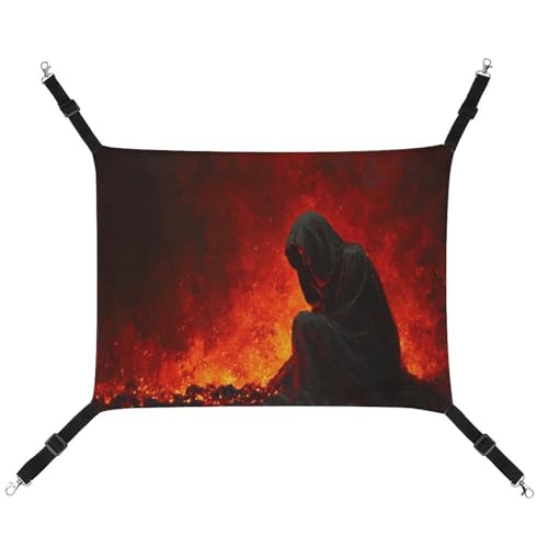 Jubonexis Dark Cloak Hundematte mit leuchtenden Kohlen, atmungsaktiv, mit verstellbaren Riemen, wendbar, Katzenbett, Hundematten Jubonexis Dark Cloak Hundematte mit leuchtenden Kohlen, atmungsaktiv, mit verstellbaren Riemen, wendbar, Katzenbett, Hundematten von Jubonexis