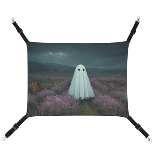 Jubonexis Ghost Floating over Lavender Fields Breathable Pet Hammock with Adjustable Straps Reversible Cat Hanging Bed Dog Mats von Jubonexis