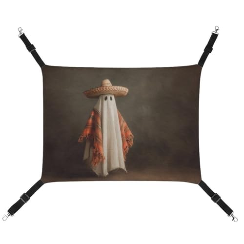 Jubonexis Ghost Wearing Mexican Sombrero Poncho Breathable Pet Hammock with Adjustable Straps Reversible Cat Hanging Bed Dog Mats Jubonexis Ghost Wearing Mexican Sombrero Poncho Breathable Pet Hammock with Adjustable Straps Reversible Cat Hanging Bed Dog Mats von Jubonexis