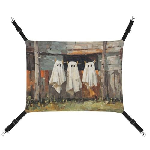 Jubonexis Ghosts Hanging on A Clothesline Breathable Pet Hammock with Adjustable Straps Reversible Cat Hanging Bed Dog Mats von Jubonexis