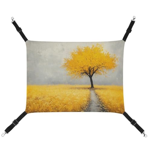 Jubonexis Golden Tree im Weizenfeld, atmungsaktive Haustier-Hängematte mit verstellbaren Riemen, wendbar, Katzenbett, Hundematten Jubonexis Golden Tree im Weizenfeld, atmungsaktive Haustier-Hängematte mit verstellbaren Riemen, wendbar, Katzenbett, Hundematten von Jubonexis